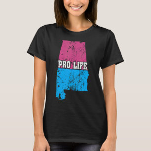 Land Map Us State Alabama Abortion Flag Choose Pro T-Shirt