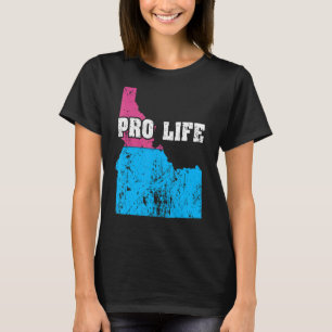 Land Map Us State Idaho Abortion Flag Choose Pro L T-Shirt