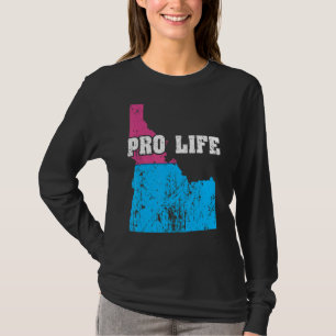Land Map Us State Idaho Abortion Flag Choose Pro L T-Shirt