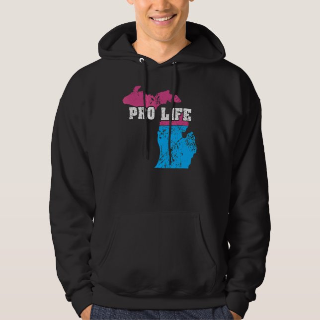 Land Map Us State Michigan Abortion Flag Choose Pr Hoodie (Front)