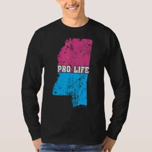 Land Map Us State Mississippi Abortion Flag Pro Li T-Shirt