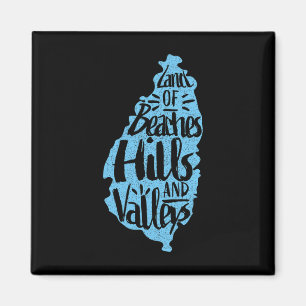 Land Of Beaches Hills And Valleys - St. Lucia Map Magnet