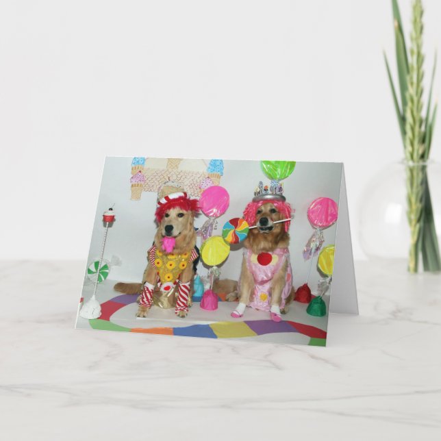 Land of Candy Golden Birthday Card (Front)