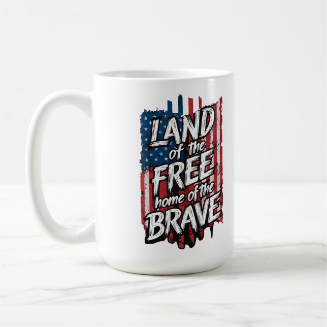 Land Of Free Home Of The Brave Coffee Mug (Left)