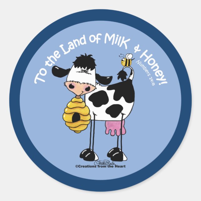 Land of Milk & Honey Classic Round Sticker (Front)