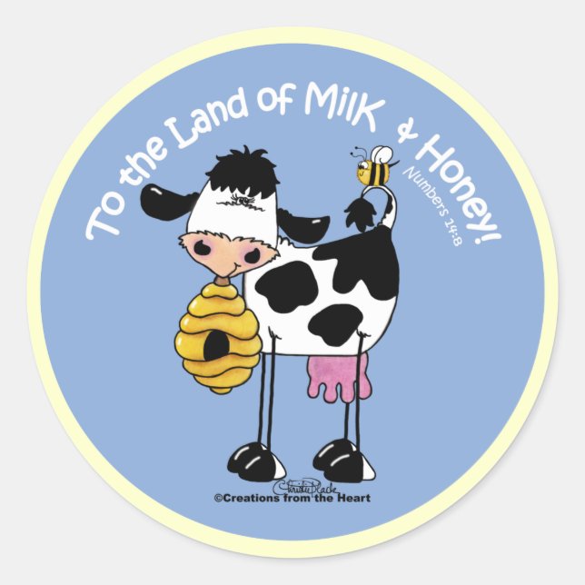Land of Milk & Honey Classic Round Sticker (Front)