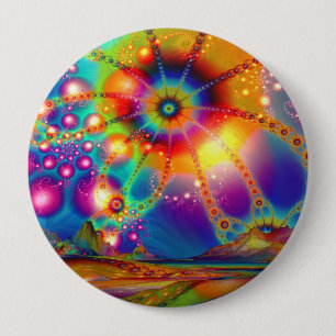Land of psychedelic illuminations 10 cm round badge