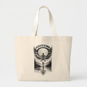 Land of Silence A Skeleton Journey in the Hallowee Large Tote Bag
