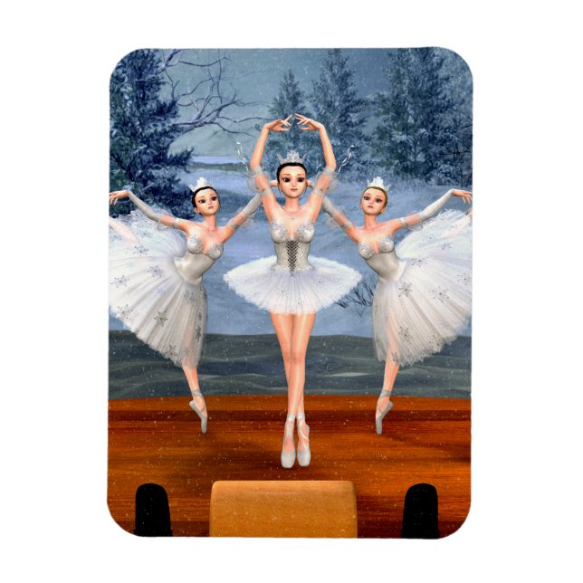 Land of Snow Dancing Ballerinas Magnet (Vertical)