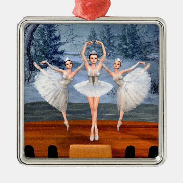 Land of Snow Dancing Ballerina's Metal Tree Decoration (Front)