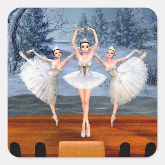 Land of Snow Dancing Ballerinas Stickers (Front)