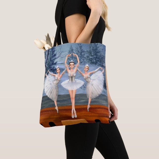 Land of Snow Dancing Ballerina's Tote Bag (Close Up)