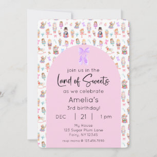 Land of Sweets Nutcracker Birthday Photo Invitation
