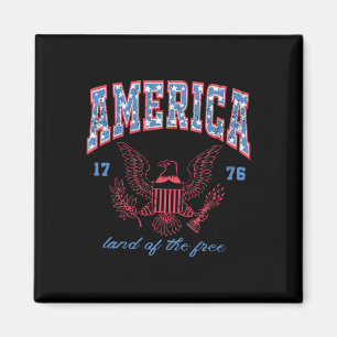 Land Of The Free 1776 Eagle 4th Of July Women Men Magnet