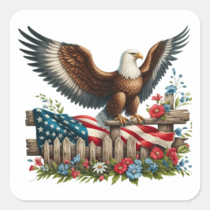Land of the Free, 250 Years of Freedom Square Sticker