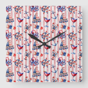 Land of the Free, 250 Years of Freedom Square Wall Clock
