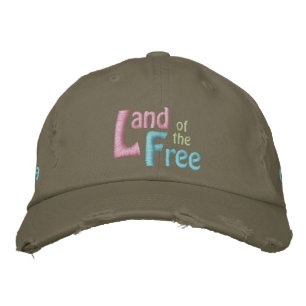 Land of the Free, America is Beautiful Embroidered Hat
