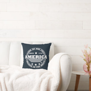 Land Of The Free Because Of The Brave 4th of july Cushion