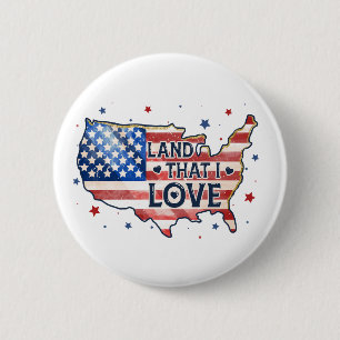 Land of the Free Because of the brave 6 Cm Round Badge