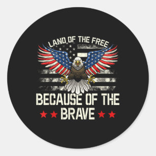 Land Of The Free,because Of The Brave Memorial Classic Round Sticker