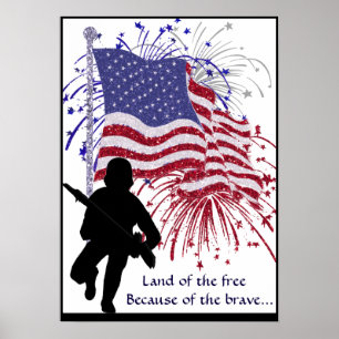 Land of the Free Because of the Brave Poster