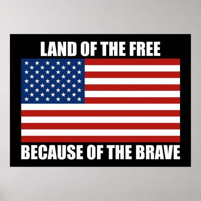 Land Of The Free Because Of The Brave Poster (Front)
