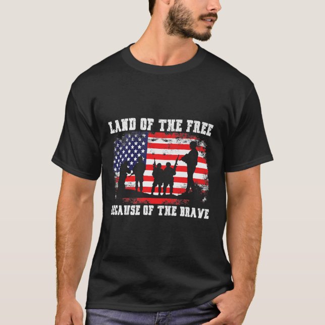 Land Of The Free Because Of The Brave Premium T-Shirt (Front)
