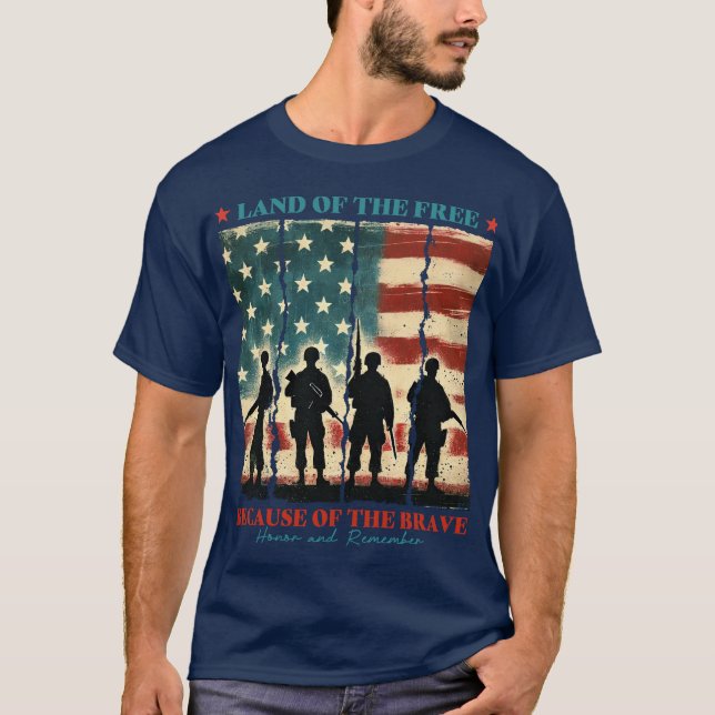 Land of the Free because of the Brave T-Shirt (Front)