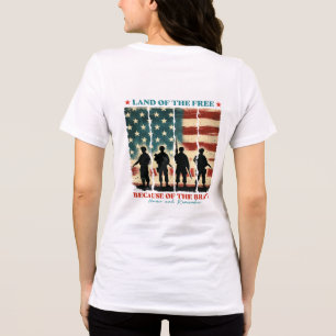 Land of the Free Because of the Brave Tri-Blend Shirt