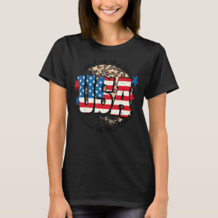Land Of The Free Because Of The Brave Usa Flag Leo T-Shirt