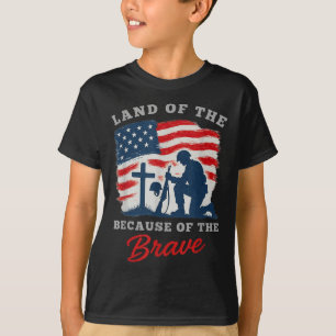 Land Of The Free Because Of The Brave Usa Memorial T-Shirt