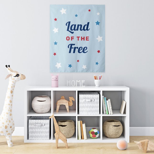 Land of the Free Blue Fourth of July Tapestry (Creator Uploaded)