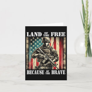 Land Of The Free Brave Military Veterans Day Memor Card