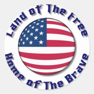 Land of The Free Classic Round Sticker