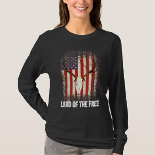Land Of The Free - Deer Skull 4th Of July American T-Shirt