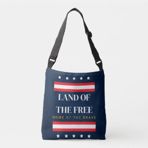 Land of the Free Home of the Brave 4th of July Crossbody Bag