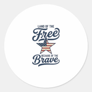 Land of the Free Patriotic Vintage Shirt Design_1 Classic Round Sticker