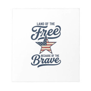 Land of the Free Patriotic Vintage Shirt Design_1 Notepad