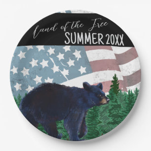 land of the free Personalised Camping Picnic Paper Plate