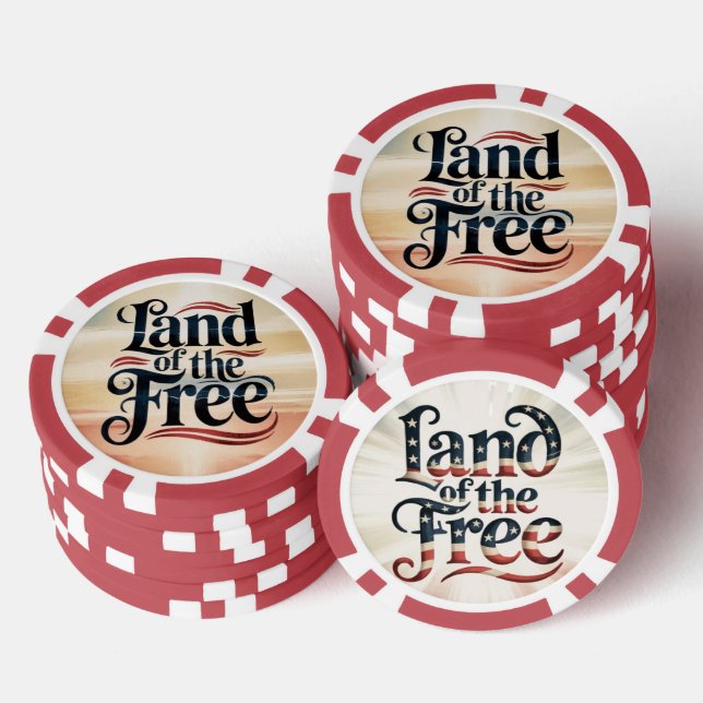 Land of the free poker chips (Stack)