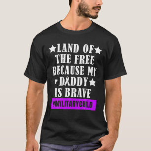 Land Of The Free Purple Up Military Child Month Su T-Shirt