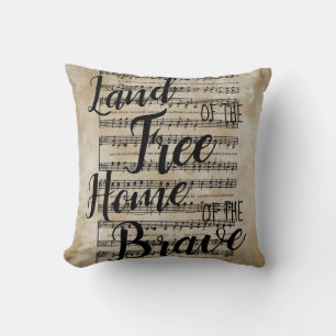 Land of the Free Star-Spangled Banner Cushion