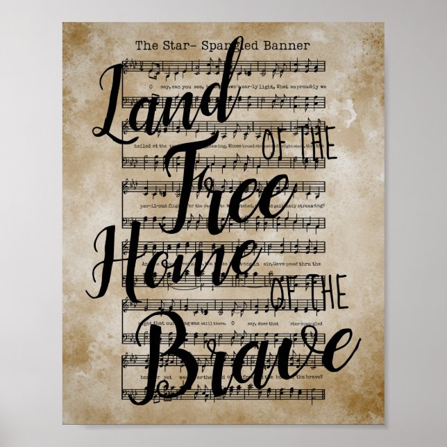 Land of the Free Star-Spangled Banner Poster (Front)