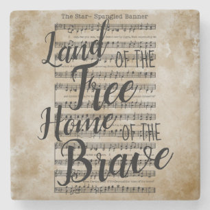 Land of the Free Star-Spangled Banner Stone Coaster
