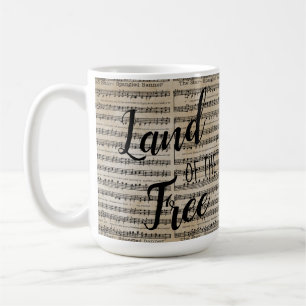 Land of the Free Star-Spangled Banner Wooden Box S Coffee Mug