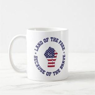 Land of the free USA Flag Patriotic Coffee Mug