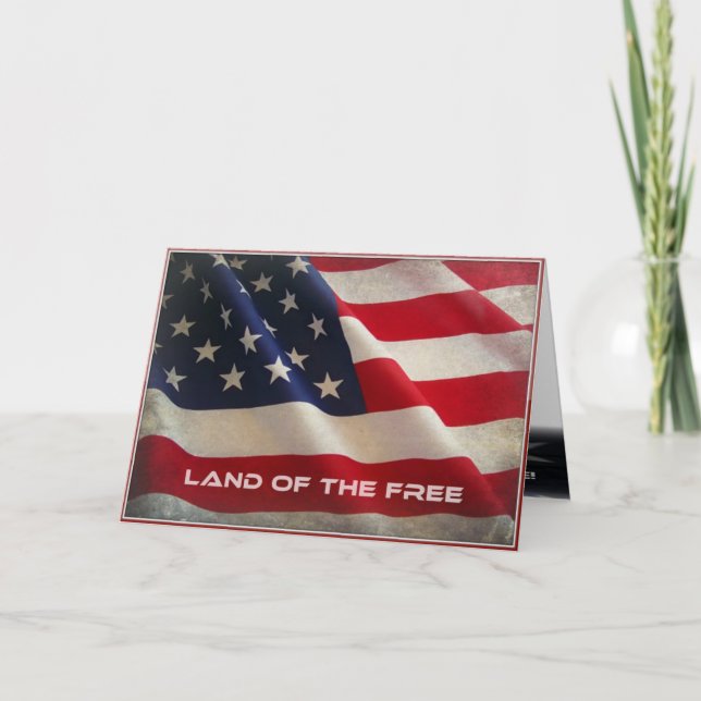 Land Of The Free Veterans Day Greeting Card (Front)