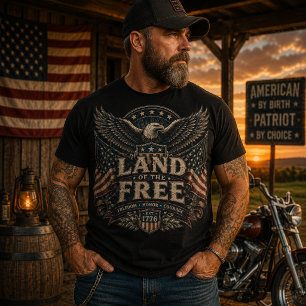 Land Of The Free Vintage Patriotic Eagle America T-Shirt