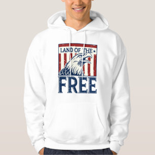 Land of the Free – Vintage USA Eagle Graphic Hoodie