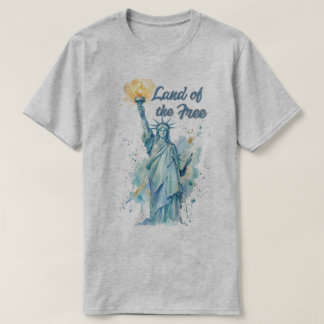 "Land of the Free - Watercolor Statue of Liberty P T-Shirt